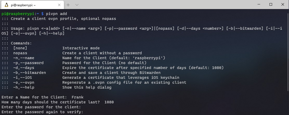 ovpn_rpi9 Et skærmbillede af en openvpn-computer.
