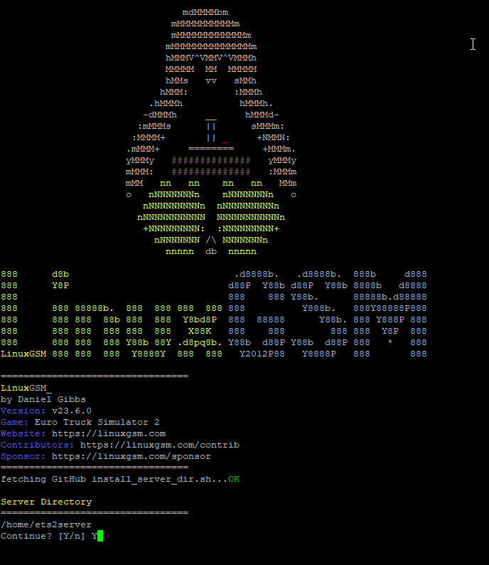 ets2-2 En computerskærm, der viser linux gsm.